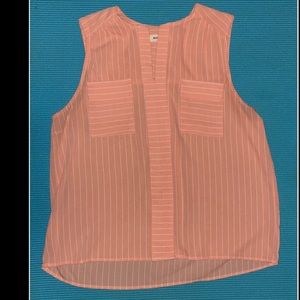 Pink sleeveless blouse